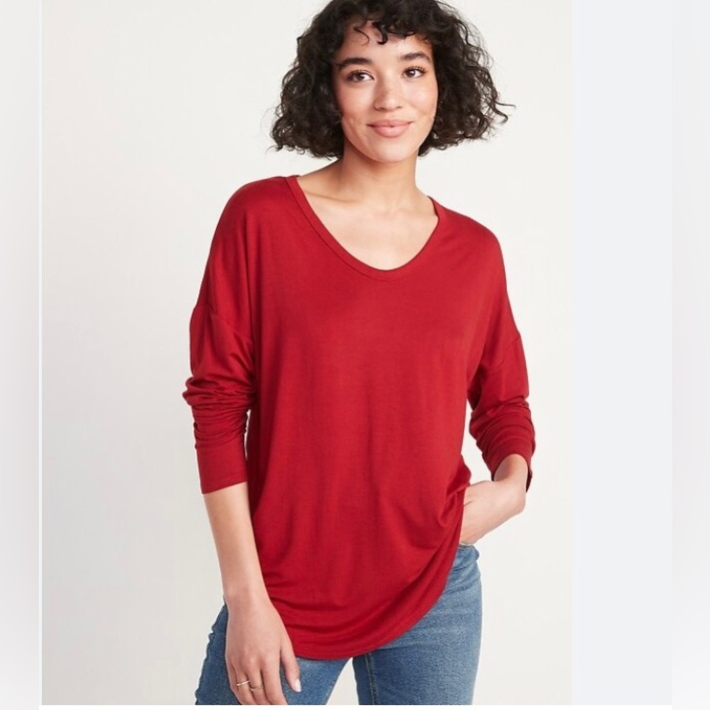 OLD NAVY Luxe Rust Long Sleeve Shirt NWOT